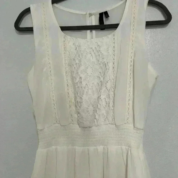153. White Lace Summer Tank Midi Dress size Small - Picture 4 of 4